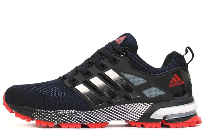 Кроссовки Adidas Marathon TR 15 Dark Blue Gray Red  темно-синие