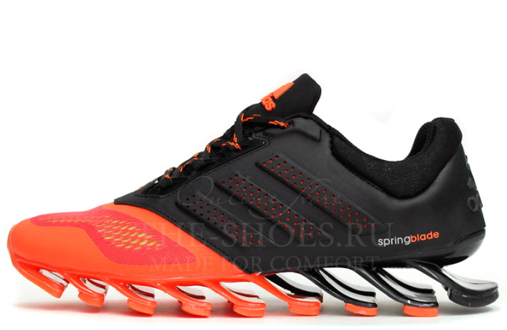 Кроссовки Adidas Spring Blade Black Orange  черные, оранжевые