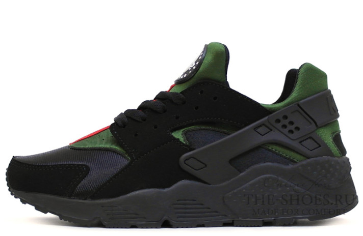Кроссовки Nike Air Huarache Gucci Edition Black Green  черные