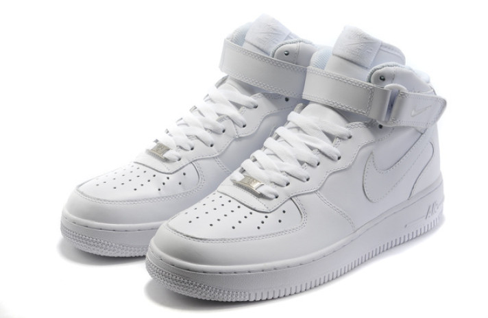 Кроссовки Nike Air Force 1 Mid Pure White Leather CW2289-111 белые, кожаные, фото 5
