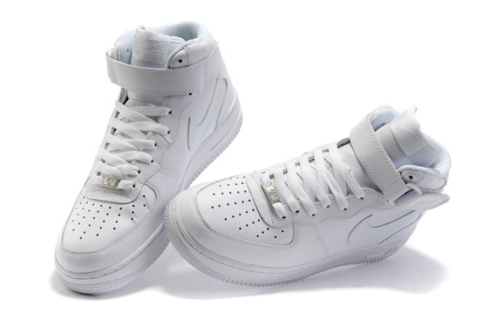 Кроссовки Nike Air Force 1 Mid Pure White Leather CW2289-111 белые, кожаные, фото 3