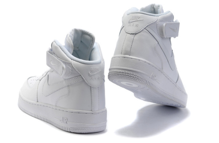 Кроссовки Nike Air Force 1 Mid Pure White Leather CW2289-111 белые, кожаные, фото 1