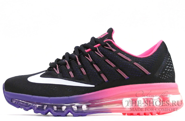 Кроссовки Nike Air Max 2016 Black Lilac Pink  черные