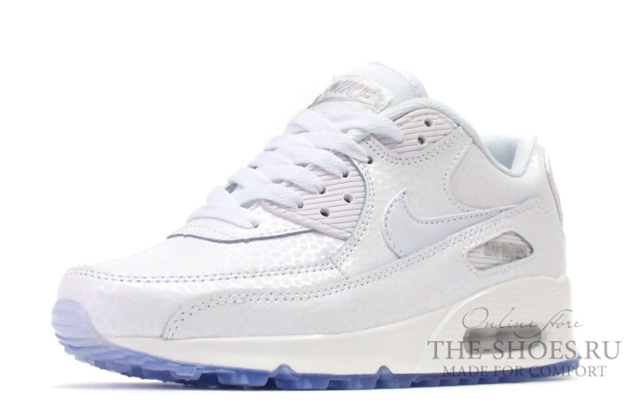 Кроссовки Nike Air Max 90 Leather White Pearl белые, кожаные, фото 1 Кроссовки Nike Air Max 90 Leather White Pearl белые, кожаные, фото 1