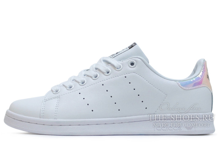 Кроссовки Adidas Stan Smith White Hologram Leather AQ6272 белые, кожаные