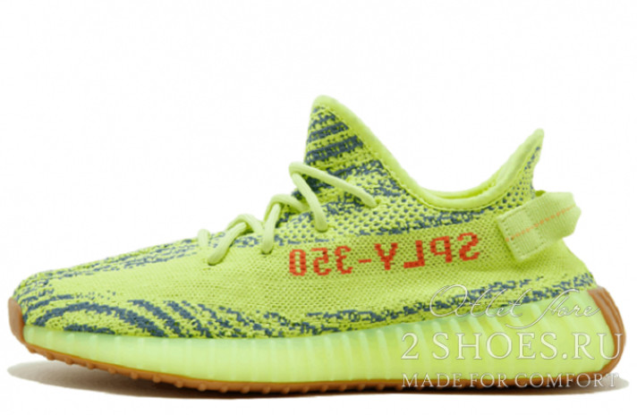 Кроссовки Adidas Yeezy Boost SPLY 350 V2 Semi Frozen Yellow B37572 зеленые