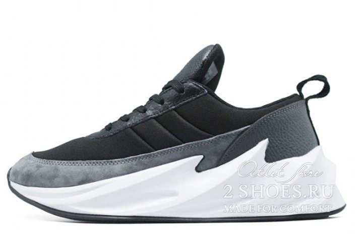 Кроссовки Adidas Shark Boost Concept Gray Black  черные