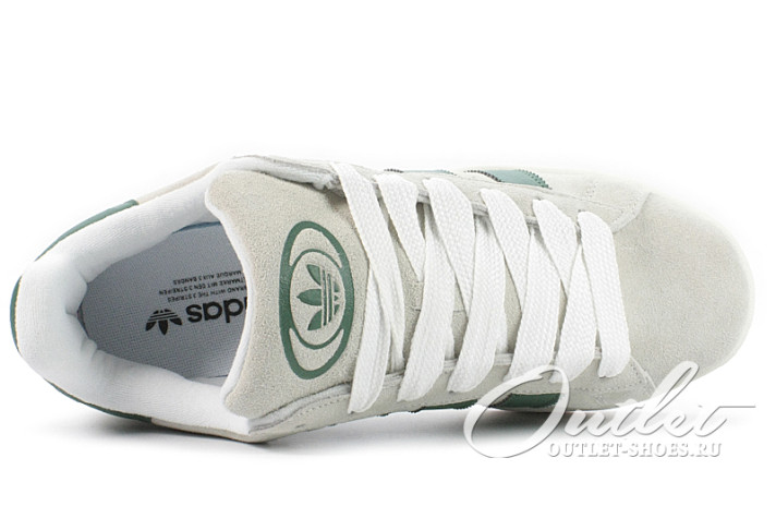 Кроссовки Adidas Campus 00s Crystal White Dark Green GY0038 серые, фото 3