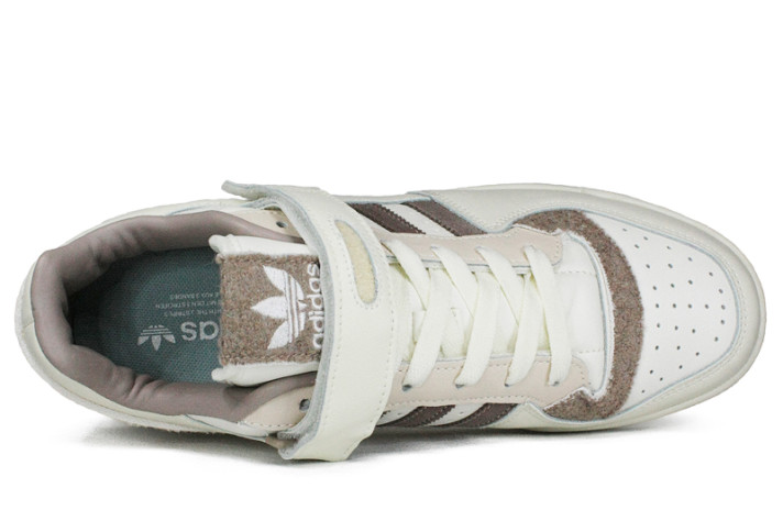 Кроссовки Adidas Forum 84 Low White Cream Brown  белые, кожаные, фото 3