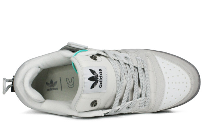 Кроссовки Adidas Forum Buckle Low Bad Bunny Light Grey GW0267 серые, фото 3