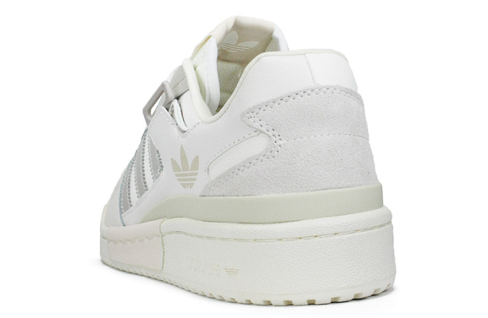 Кроссовки Adidas Forum Exhibit Low Cloud White Light Brown Halo Ivory GX2159 белые, кожаные, фото 2