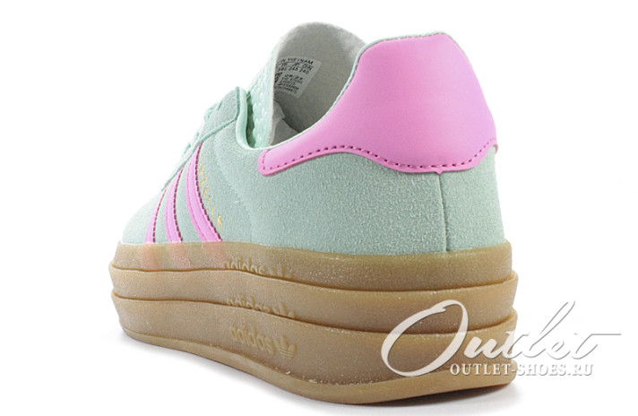 Кроссовки Adidas Gazelle Bold Pulse Mint Screaming Pink H06125 бирюзово-мятные, фото 2