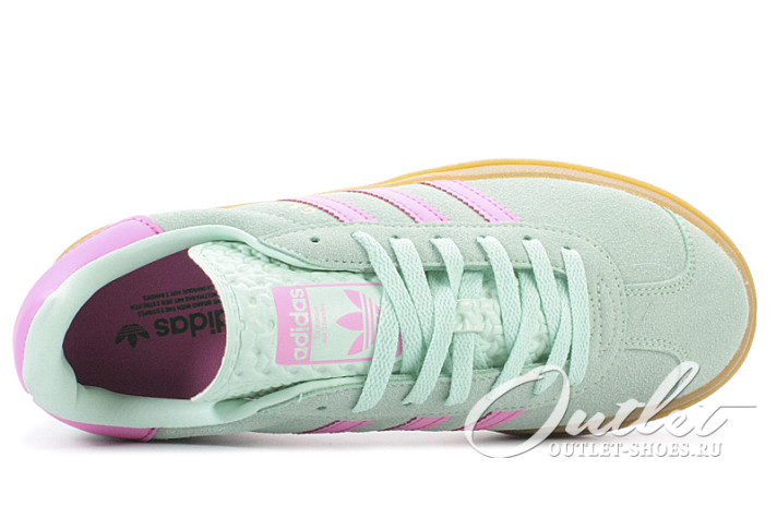 Кроссовки Adidas Gazelle Bold Pulse Mint Screaming Pink H06125 бирюзово-мятные, фото 3