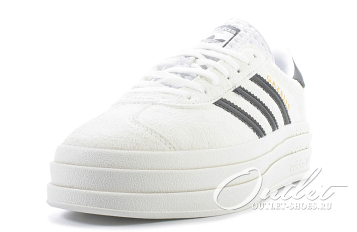 Кроссовки Adidas Gazelle Bold White Black HQ6913 белые, фото 1