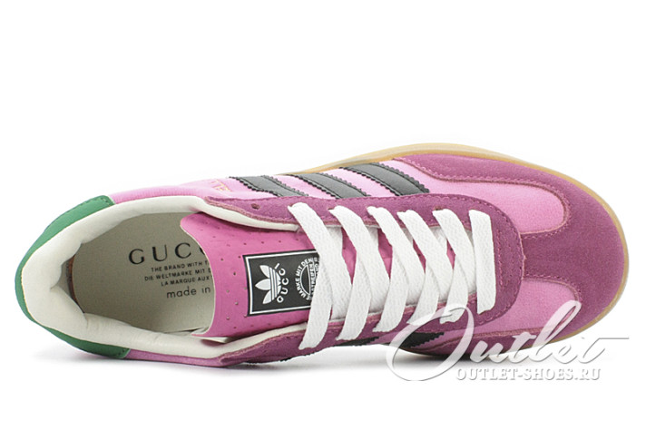 Кроссовки Adidas Gazelle Gucci Pink Velvet 707864-9STU0-5960/HQ7084 розовые, фото 3