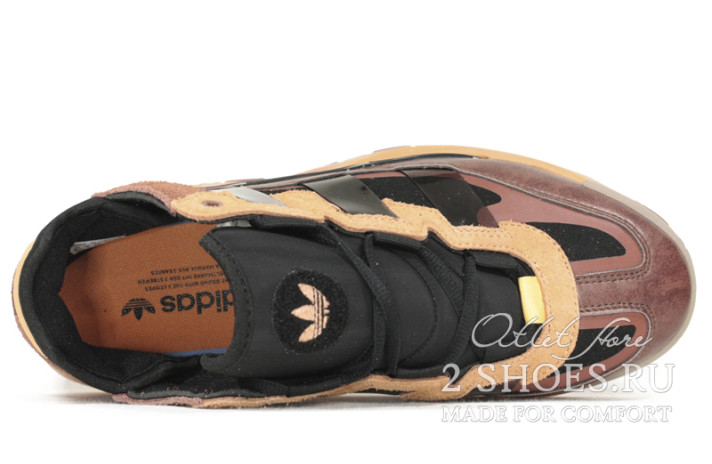 Кроссовки Adidas Niteball Hazy Copper Black Acid Orange FX7642 бордовые, оранжевые, фото 3