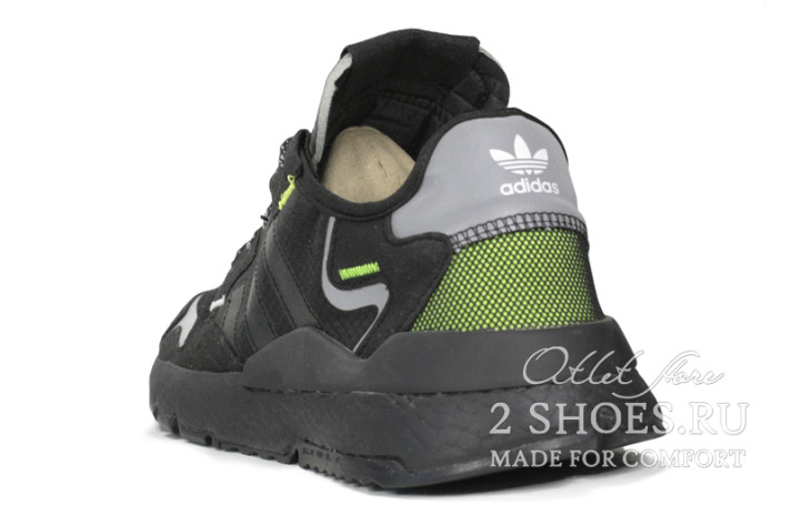 Кроссовки Adidas Nite Jogger 3M Core Black Green EE5884 черные, фото 2