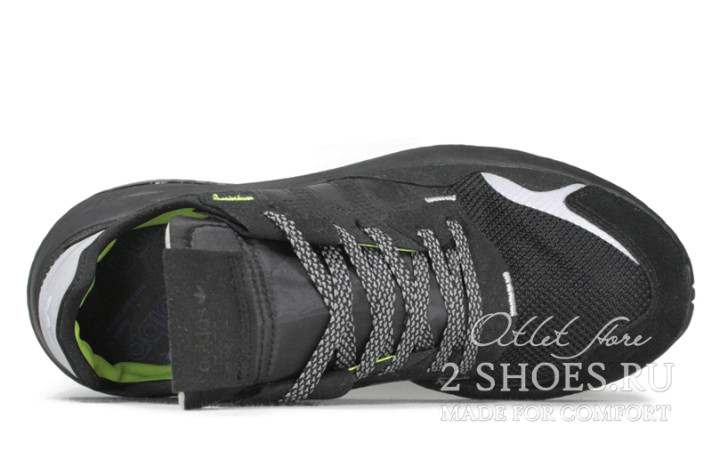 Кроссовки Adidas Nite Jogger 3M Core Black Green EE5884 черные, фото 3