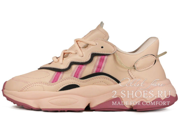 Кроссовки Adidas Ozweego Icey Pink Trace Maroon EE5719 розовые, кожаные