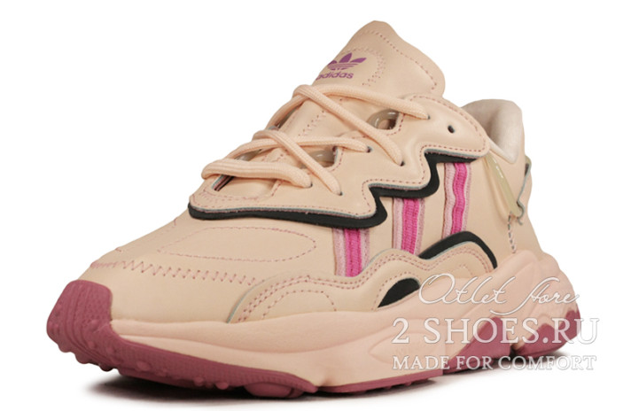 Кроссовки Adidas Ozweego Icey Pink Trace Maroon EE5719 розовые, кожаные, фото 1