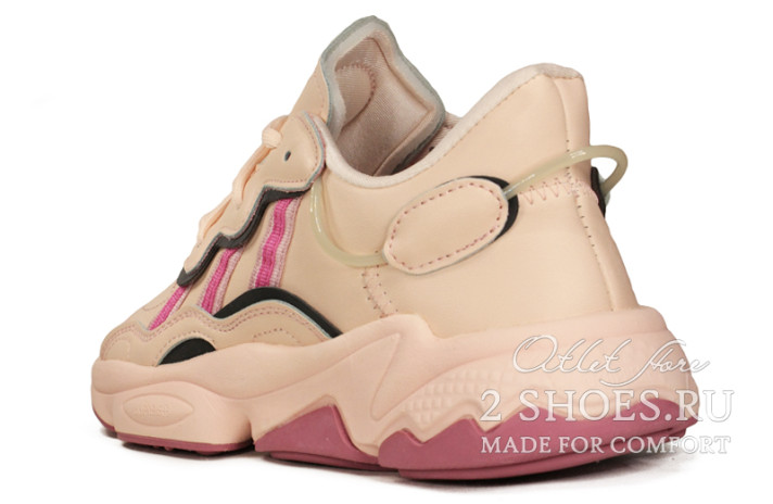 Кроссовки Adidas Ozweego Icey Pink Trace Maroon EE5719 розовые, кожаные, фото 2