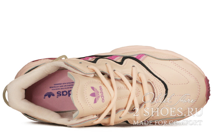 Кроссовки Adidas Ozweego Icey Pink Trace Maroon EE5719 розовые, кожаные, фото 3