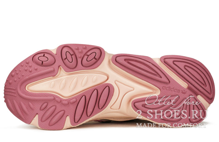 Кроссовки Adidas Ozweego Icey Pink Trace Maroon EE5719 розовые, кожаные, фото 4