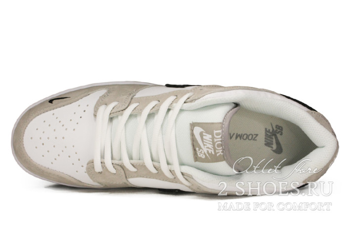 Кроссовки Nike Dunk SB Low Dior Grey White  белые, серые, фото 3