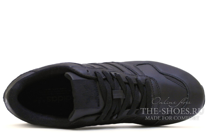Кроссовки Adidas ZX 700 Black Leather S80528 черные, кожаные, фото 3