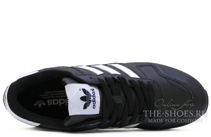 Кроссовки Adidas ZX 700 Black Leather White G63499 черные, кожаные, фото 3