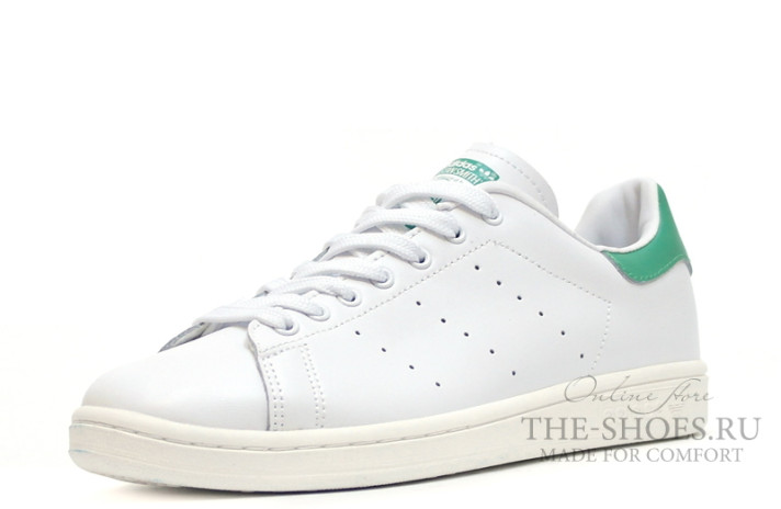 Кроссовки Adidas Stan Smith White Green Leather FX7482 белые, кожаные, фото 1