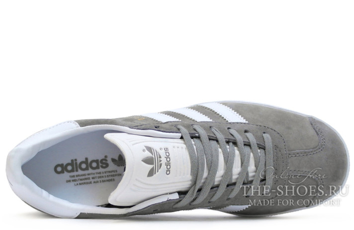 Кроссовки Adidas Gazelle Grey White  серые, фото 3
