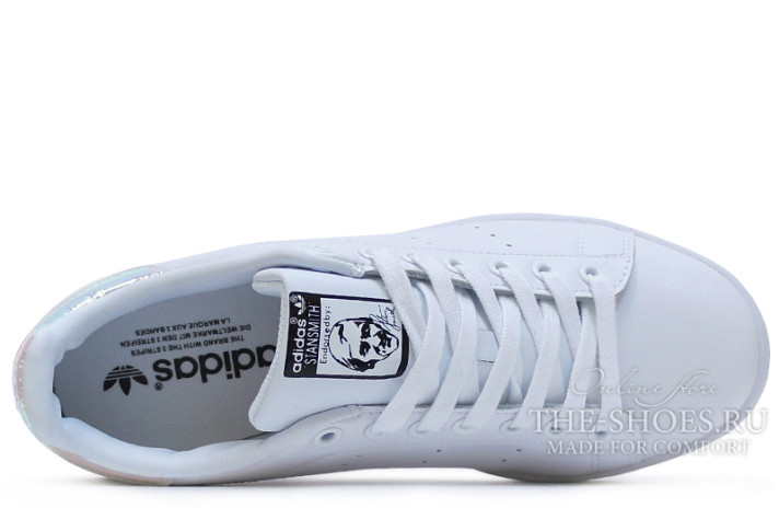 Кроссовки Adidas Stan Smith White Hologram Leather AQ6272 белые, кожаные, фото 3