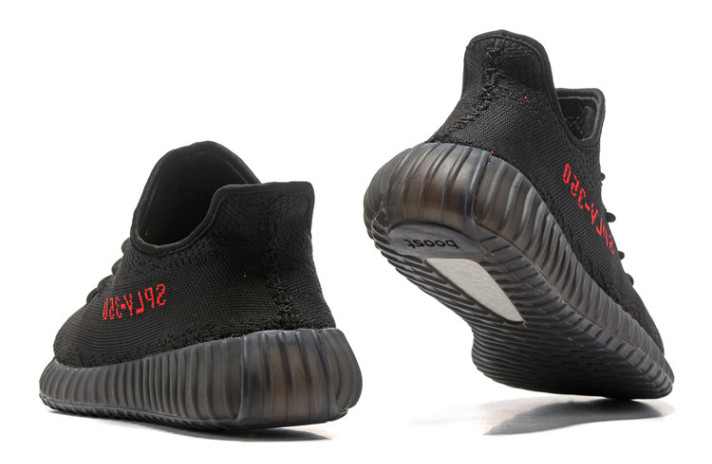 Кроссовки Adidas Yeezy Boost SPLY 350 V2 Bred Black Red CP9652 черные, фото 3