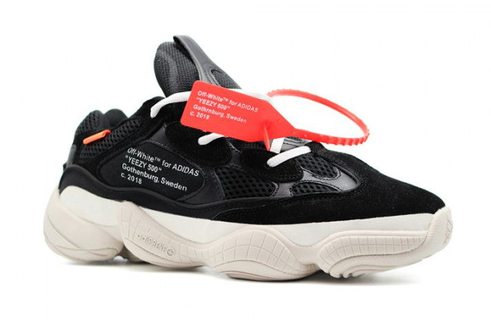 Кроссовки Adidas Yeezy 500 Black Off White черные, фото 2 Кроссовки Adidas Yeezy 500 Black Off White черные, фото 2