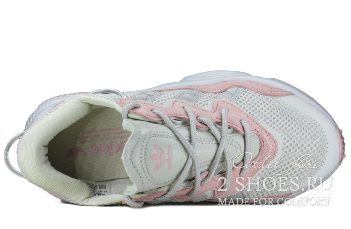 Кроссовки Adidas Ozweego White Pink  белые, фото 3