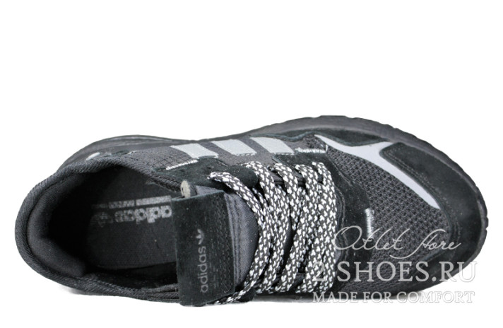 Кроссовки Adidas Nite Jogger black triple  черные, фото 3