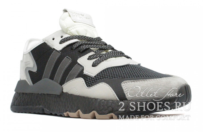 Кроссовки Adidas Nite Jogger carbon black gray BD7933 черные, фото 1
