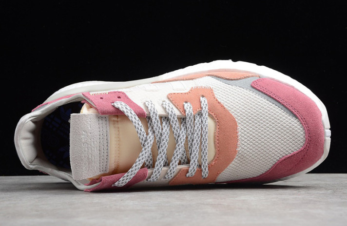 Кроссовки Adidas Nite Jogger Raw White Trace Pink DA8666 белые, розовые, фото 2