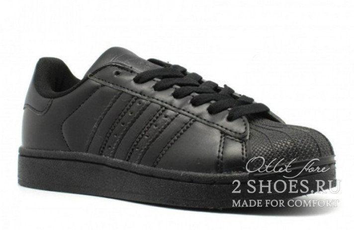Кроссовки Adidas SuperStar Core Black EG4957 черные, кожаные, фото 1