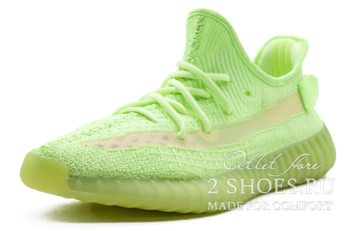 Кроссовки Adidas Yeezy Boost 350 V2 Glow In The Dark EG5293 зеленые, фото 1