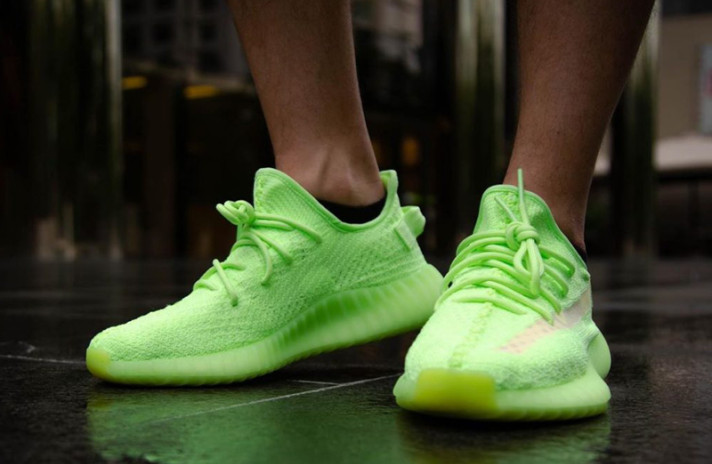 Кроссовки Adidas Yeezy Boost 350 V2 Glow In The Dark EG5293 зеленые, фото 7