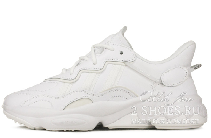 Кроссовки Adidas Ozweego Cloud White EE5704 белые, кожаные, фото 1