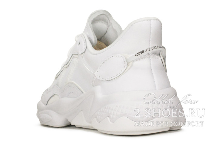 Кроссовки Adidas Ozweego Cloud White EE5704 белые, кожаные, фото 2
