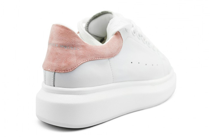 Кроссовки Alexander McQueen White Pink 553770WHGP7 белые, кожаные, фото 2