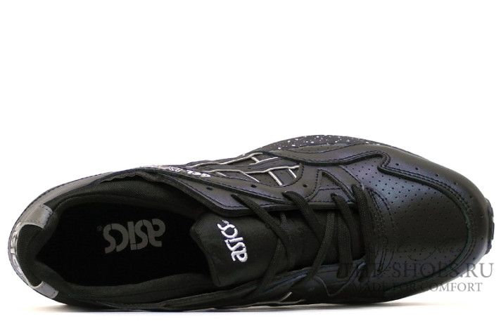 Кроссовки Asics Gel Lyte 5 Black perforation Leather  черные, кожаные, фото 3