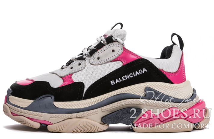Кроссовки Balenciaga Triple S White Pink Black 524039W09O65671 разноцветные