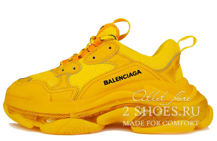 Кроссовки Balenciaga Triple S Yellow  желтые, фото 1