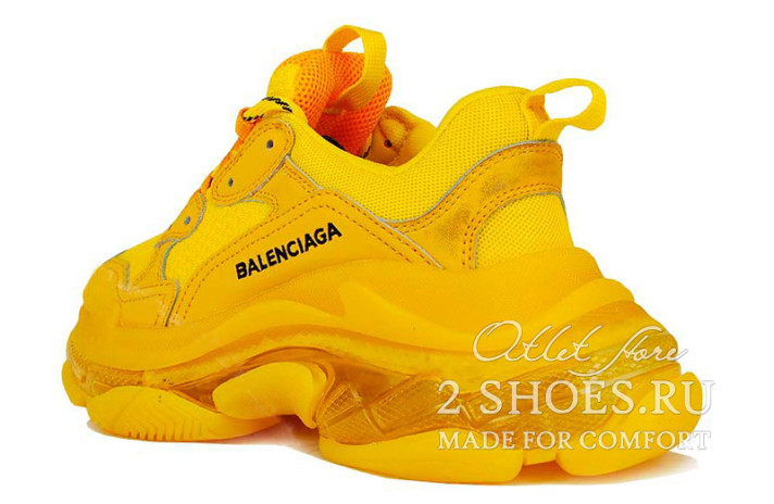 Кроссовки Balenciaga Triple S Yellow  желтые, фото 2