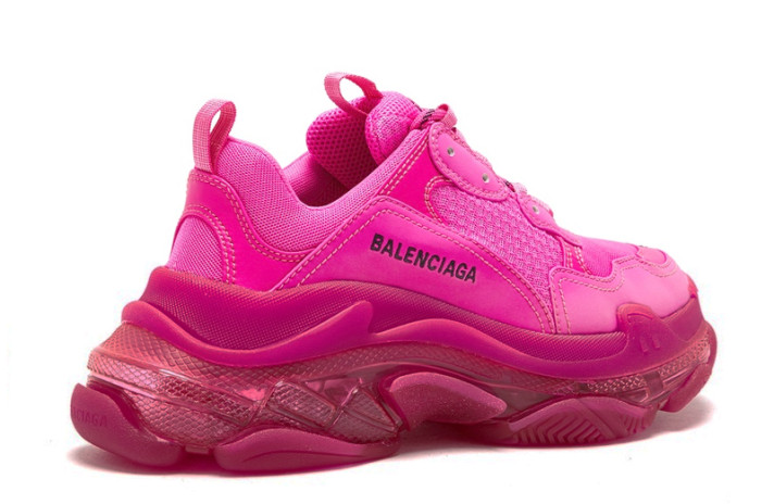 Кроссовки Balenciaga Triple S Clear Sole Neon Pink  розовые, фото 2